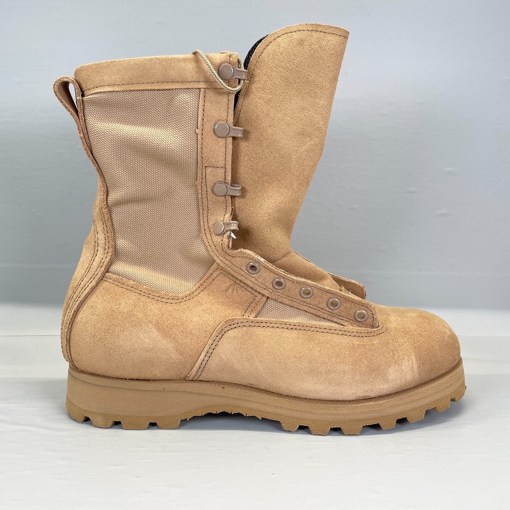 Belleville Army Combat Boots Mens Size 9.5W Brown Suede Vibram Military WP Shoes